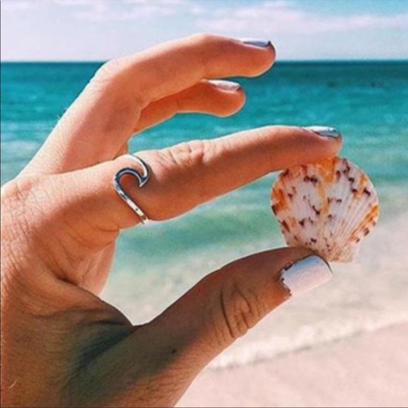 Silver Ocean Wave Ring - Picture 5 of 5